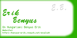 erik benyus business card